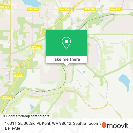 Mapa de 16311 SE 302nd Pl, Kent, WA 98042