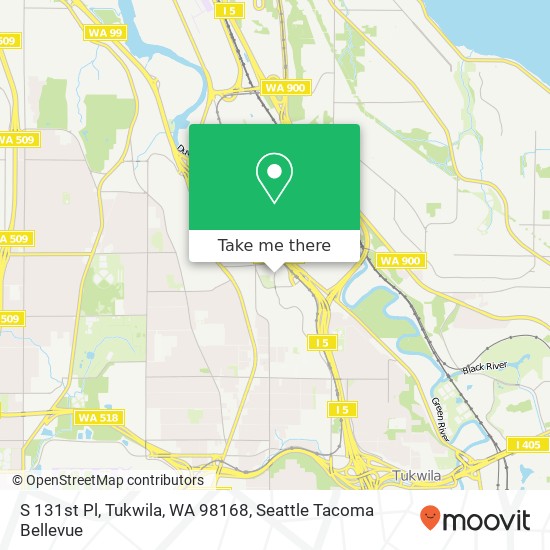 Mapa de S 131st Pl, Tukwila, WA 98168