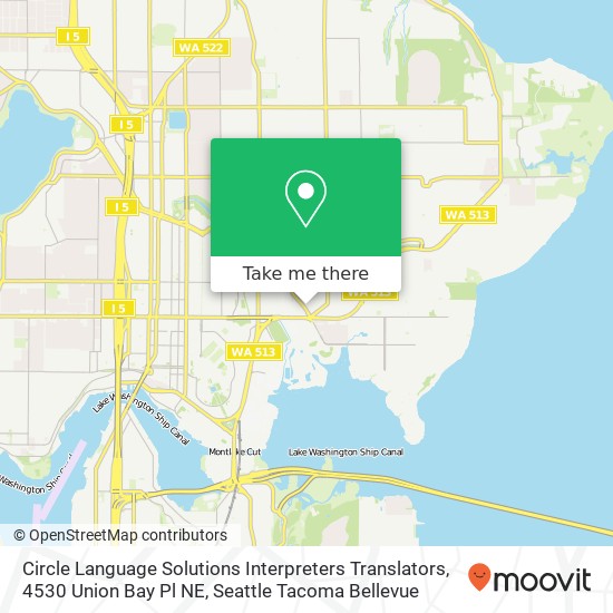 Mapa de Circle Language Solutions Interpreters Translators, 4530 Union Bay Pl NE