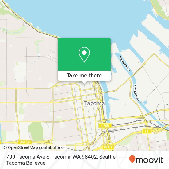 Mapa de 700 Tacoma Ave S, Tacoma, WA 98402