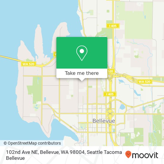 102nd Ave NE, Bellevue, WA 98004 map