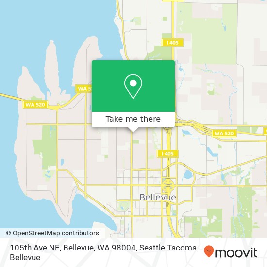 Mapa de 105th Ave NE, Bellevue, WA 98004