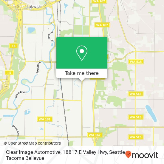 Clear Image Automotive, 18817 E Valley Hwy map