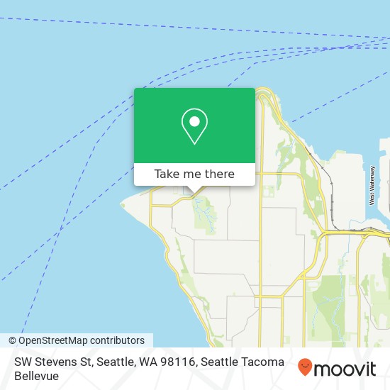 Mapa de SW Stevens St, Seattle, WA 98116
