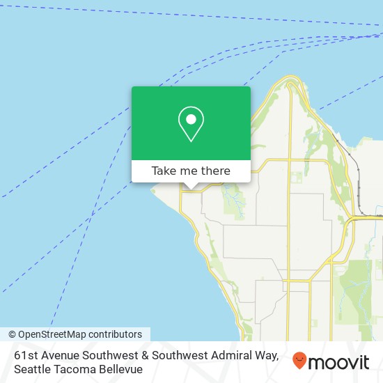 Mapa de 61st Avenue Southwest & Southwest Admiral Way, 61st Ave SW & SW Admiral Way, Seattle, WA 98116, USA