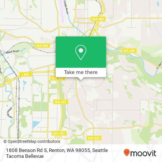 Mapa de 1808 Benson Rd S, Renton, WA 98055