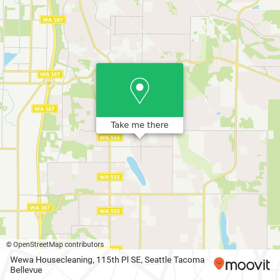 Mapa de Wewa Housecleaning, 115th Pl SE