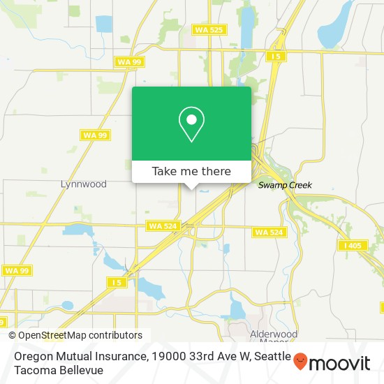 Oregon Mutual Insurance, 19000 33rd Ave W map