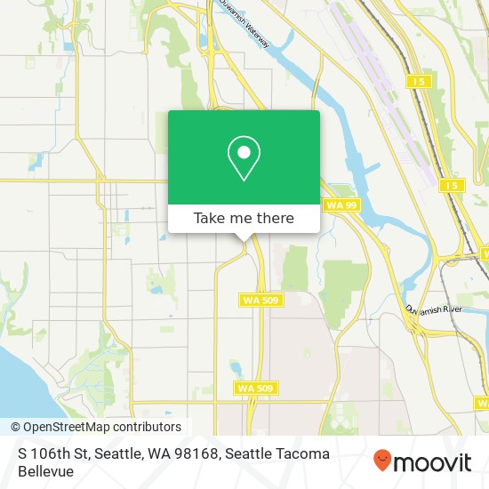 S 106th St, Seattle, WA 98168 map