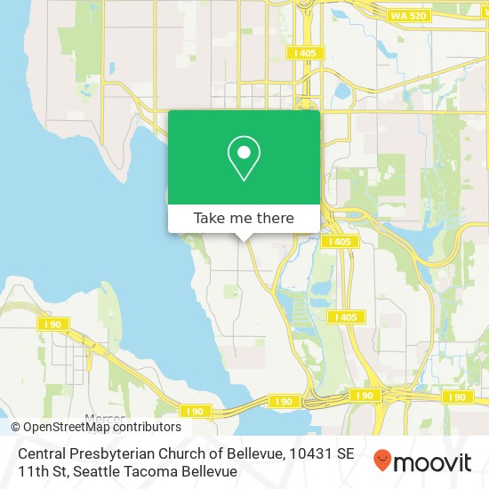 Central Presbyterian Church of Bellevue, 10431 SE 11th St map