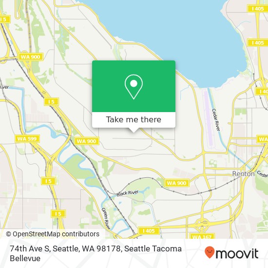 Mapa de 74th Ave S, Seattle, WA 98178