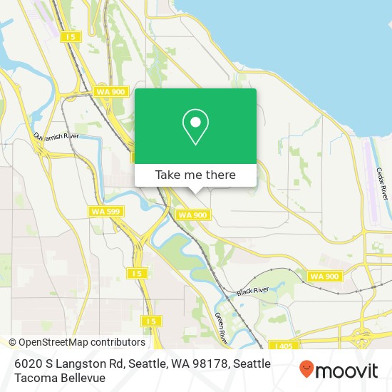Mapa de 6020 S Langston Rd, Seattle, WA 98178