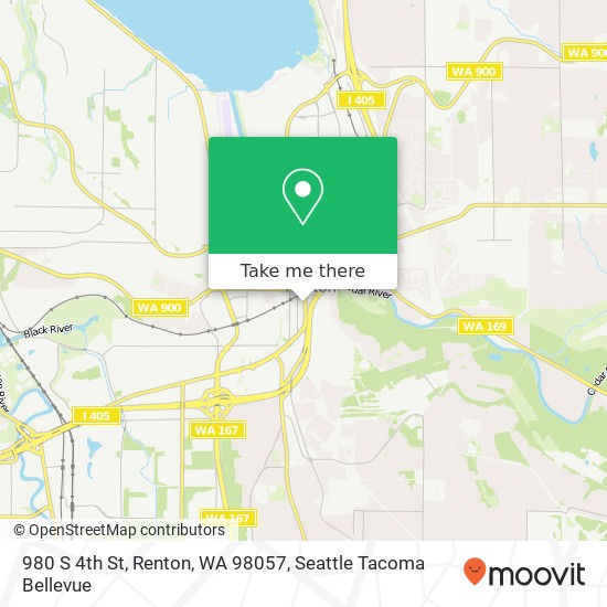 Mapa de 980 S 4th St, Renton, WA 98057