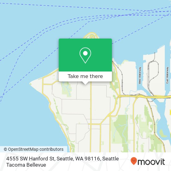 Mapa de 4555 SW Hanford St, Seattle, WA 98116