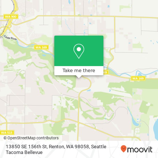 Mapa de 13850 SE 156th St, Renton, WA 98058