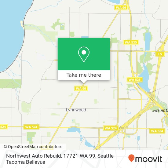 Mapa de Northwest Auto Rebuild, 17721 WA-99