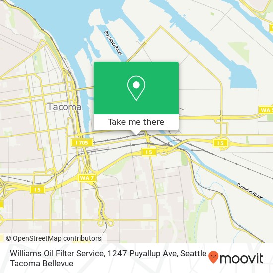 Mapa de Williams Oil Filter Service, 1247 Puyallup Ave