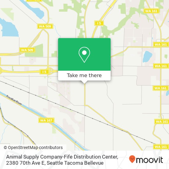 Animal Supply Company-Fife Distribution Center, 2380 70th Ave E map