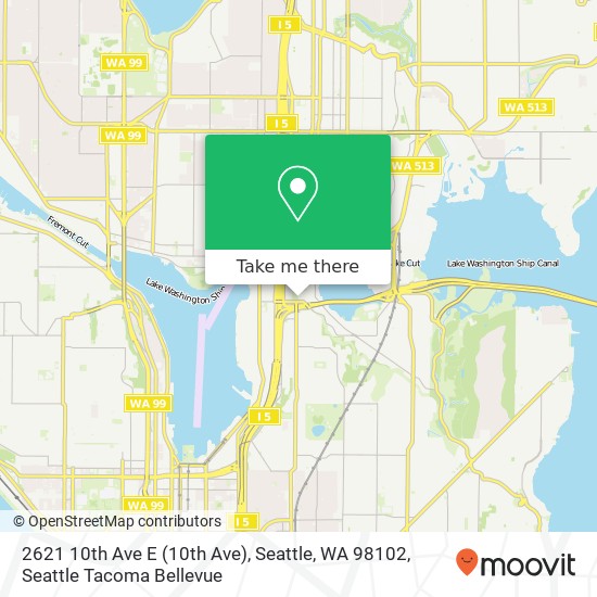 Mapa de 2621 10th Ave E (10th Ave), Seattle, WA 98102