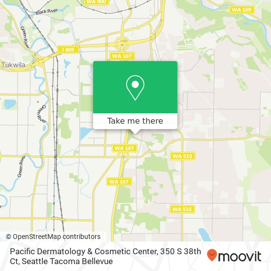 Mapa de Pacific Dermatology & Cosmetic Center, 350 S 38th Ct