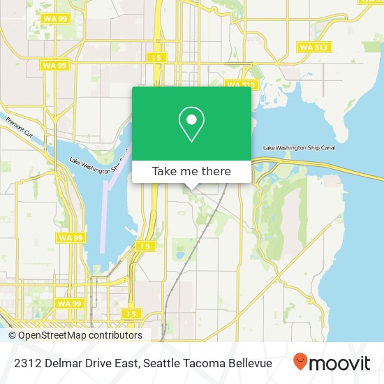 Mapa de 2312 Delmar Drive East, 2312 Delmar Dr E, Seattle, WA 98102, USA