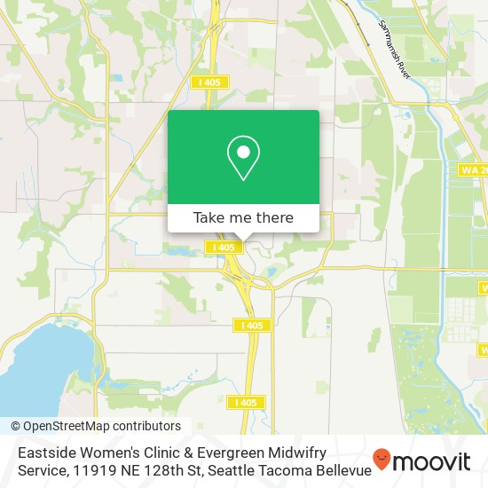 Mapa de Eastside Women's Clinic & Evergreen Midwifry Service, 11919 NE 128th St