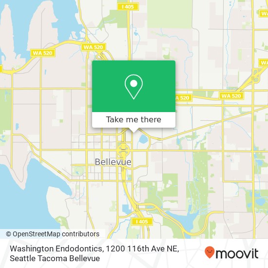 Mapa de Washington Endodontics, 1200 116th Ave NE