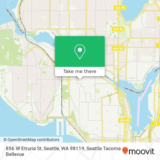 Mapa de 856 W Etruria St, Seattle, WA 98119