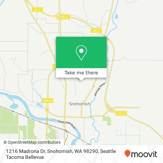 Mapa de 1216 Madrona Dr, Snohomish, WA 98290