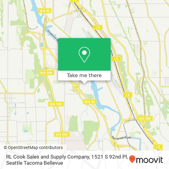 RL Cook Sales and Supply Company, 1521 S 92nd Pl map