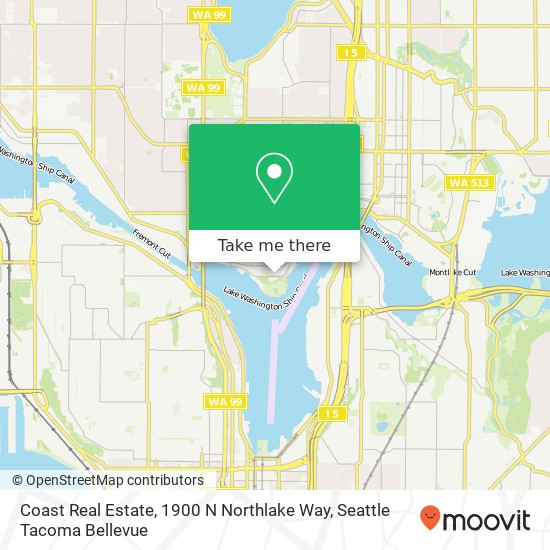 Mapa de Coast Real Estate, 1900 N Northlake Way