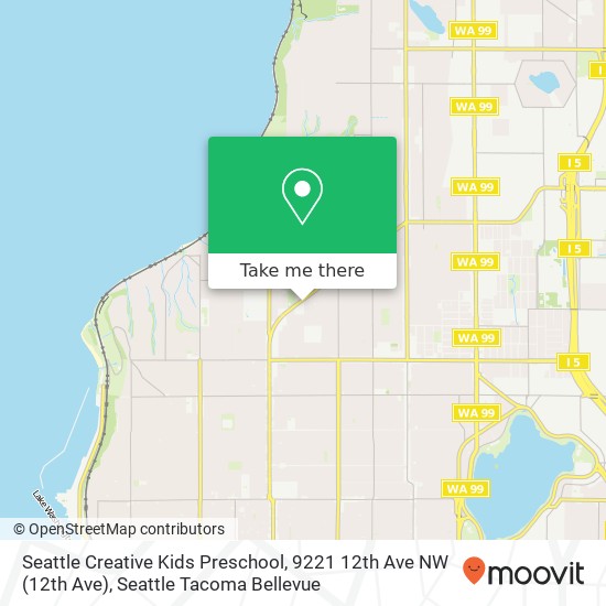 Mapa de Seattle Creative Kids Preschool, 9221 12th Ave NW