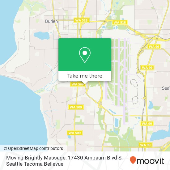 Mapa de Moving Brightly Massage, 17430 Ambaum Blvd S