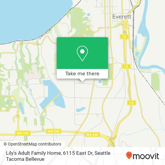 Mapa de Lily's Adult Family Home, 6115 East Dr