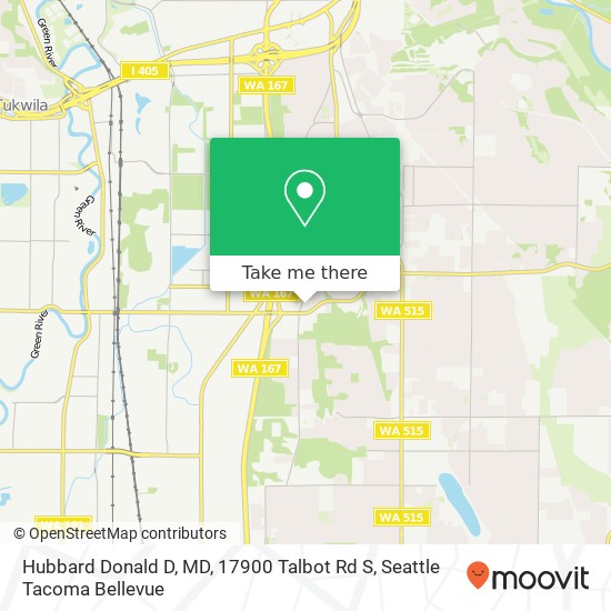 Hubbard Donald D, MD, 17900 Talbot Rd S map