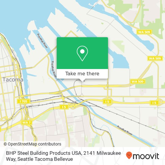 Mapa de BHP Steel Building Products USA, 2141 Milwaukee Way
