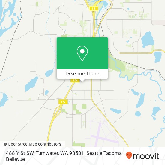 Mapa de 488 Y St SW, Tumwater, WA 98501