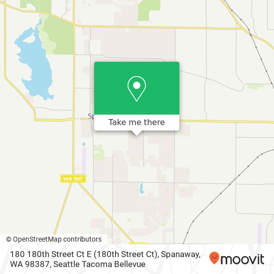 180 180th Street Ct E (180th Street Ct), Spanaway, WA 98387 map