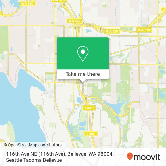 Mapa de 116th Ave NE (116th Ave), Bellevue, WA 98004