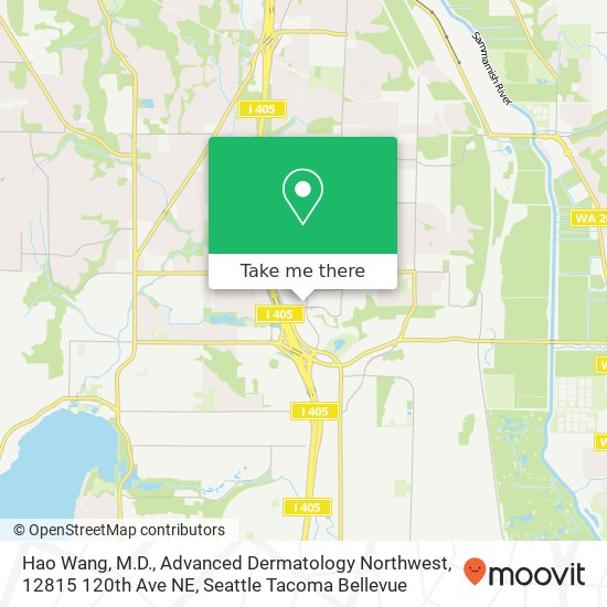 Mapa de Hao Wang, M.D., Advanced Dermatology Northwest, 12815 120th Ave NE