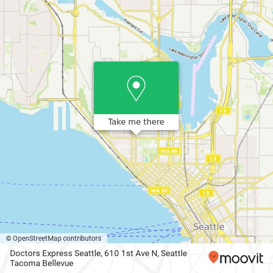 Mapa de Doctors Express Seattle, 610 1st Ave N