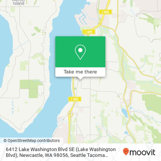 Mapa de 6412 Lake Washington Blvd SE (Lake Washington Blvd), Newcastle, WA 98056