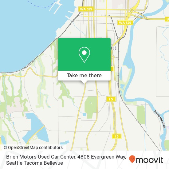 Brien Motors Used Car Center, 4808 Evergreen Way map