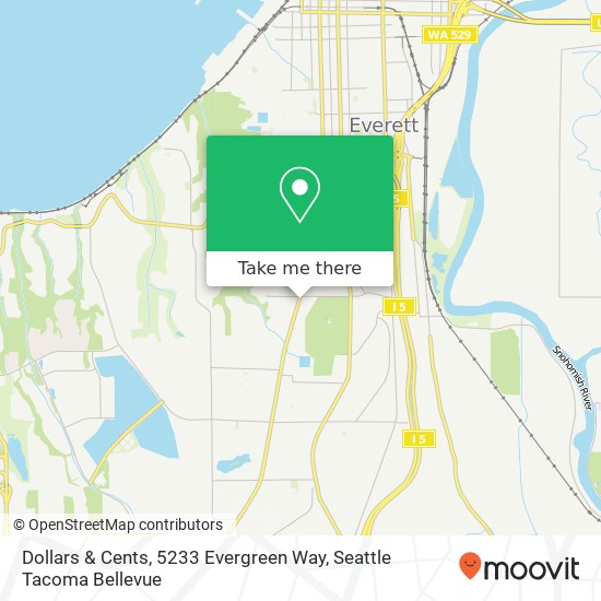 Dollars & Cents, 5233 Evergreen Way map