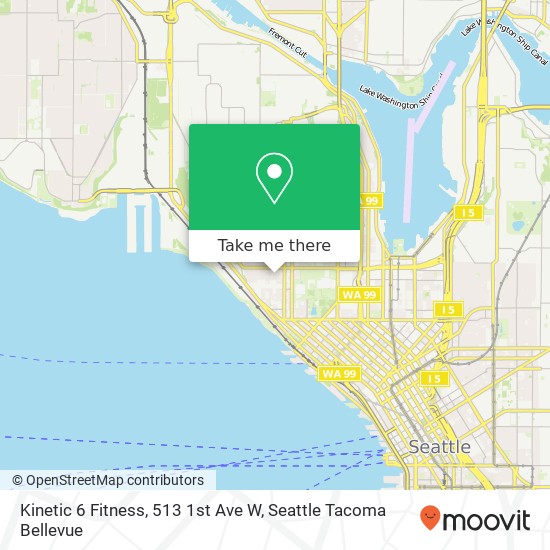 Mapa de Kinetic 6 Fitness, 513 1st Ave W