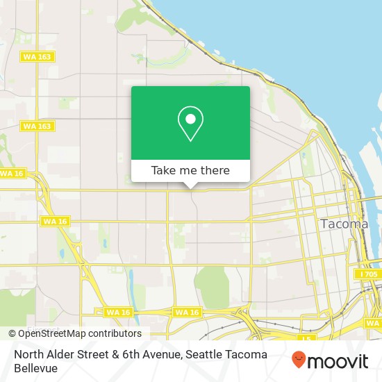 North Alder Street & 6th Avenue, N Alder St & 6th Ave, Tacoma, WA 98406, USA map
