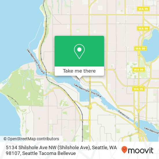 Mapa de 5134 Shilshole Ave NW (Shilshole Ave), Seattle, WA 98107