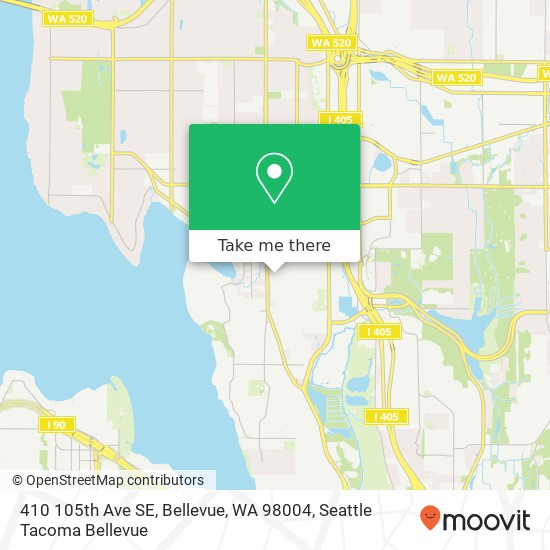 Mapa de 410 105th Ave SE, Bellevue, WA 98004