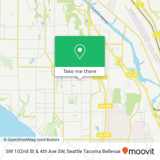 SW 102nd St & 4th Ave SW map