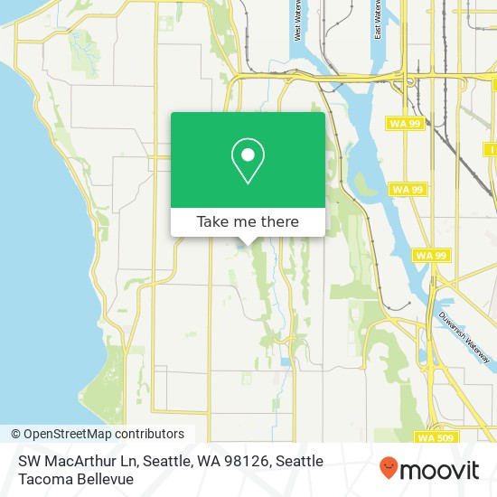 Mapa de SW MacArthur Ln, Seattle, WA 98126